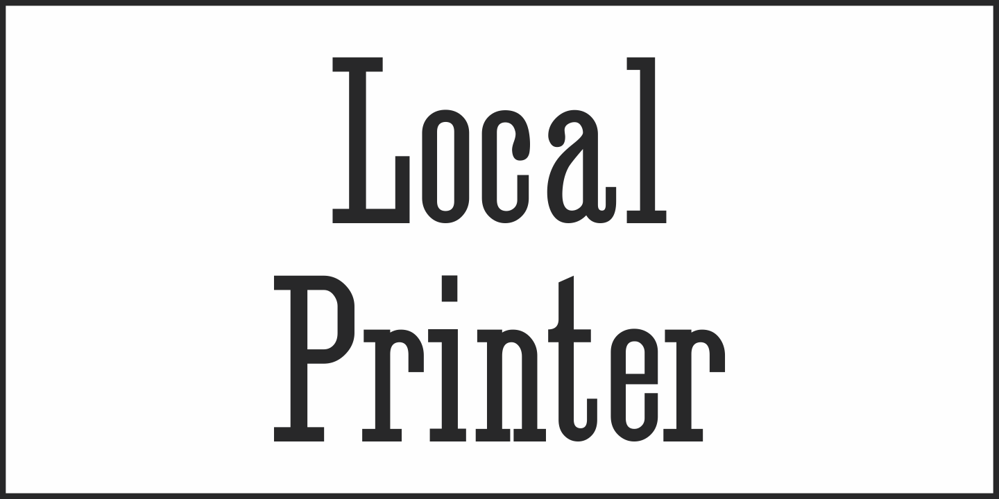 Пример шрифта Local Printer JNL Oblique